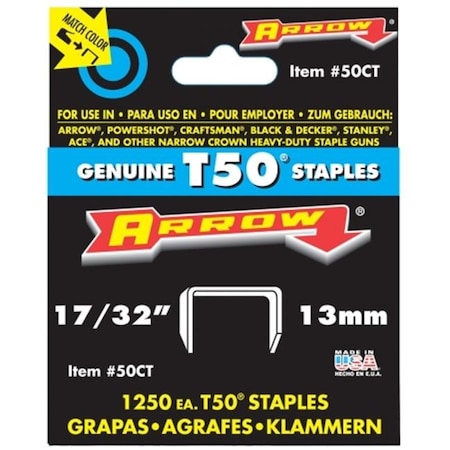 Arrow Fastener Co. .53in. T50 Staples  50CT24 - Pack Of 4